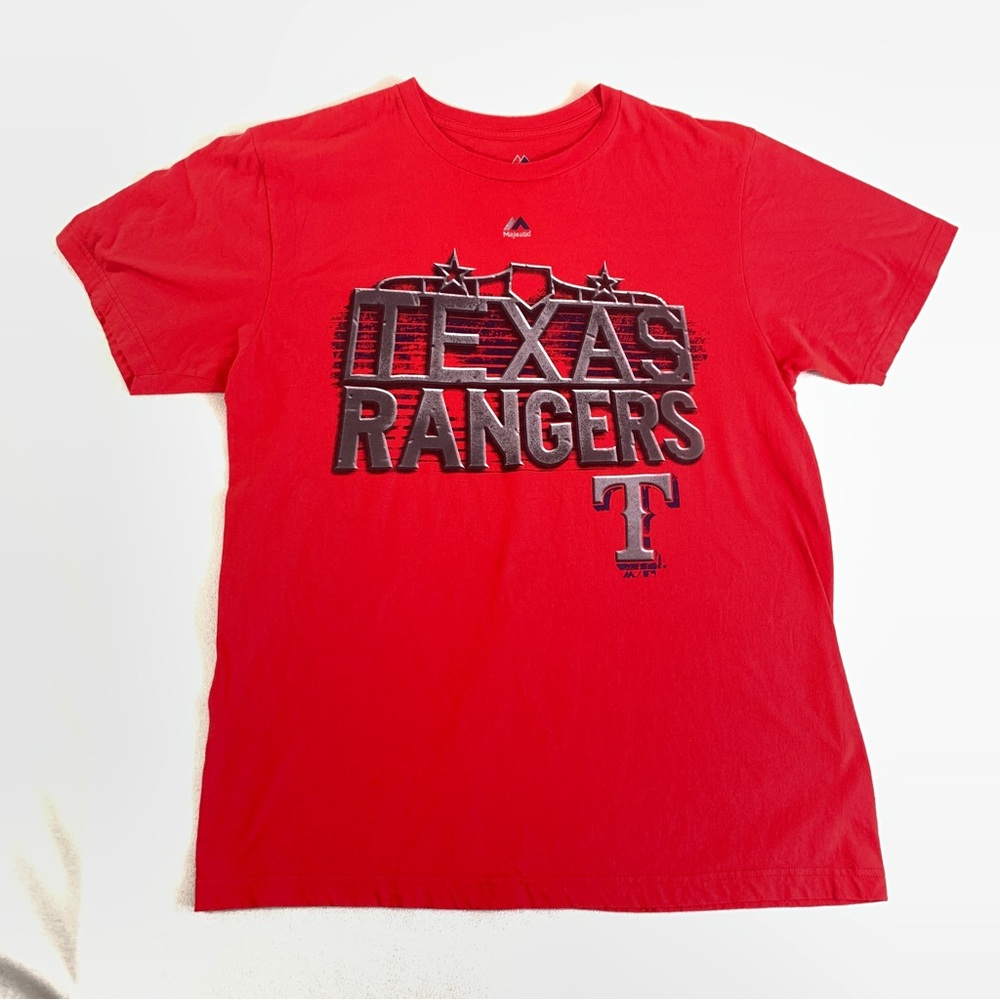 Texas Rangers majestic mens large t shirt red